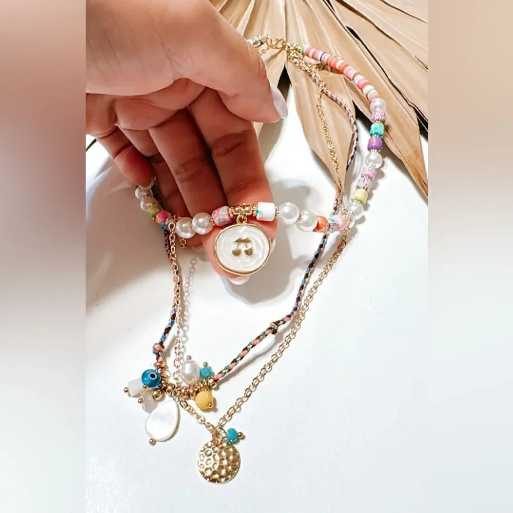 Cherry layered necklace N440